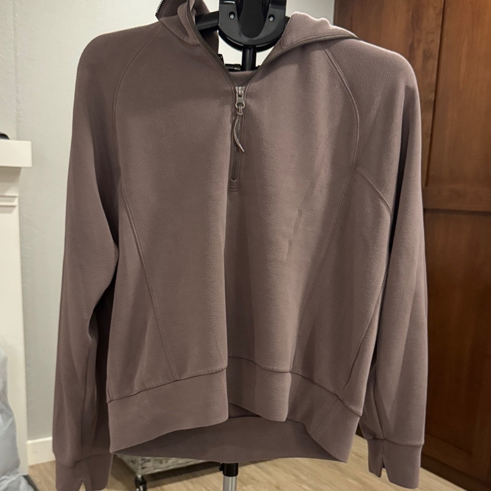 Taupe Half-Zip Sweater & Pant Set